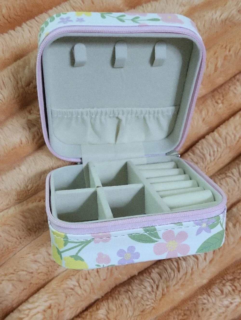 Floral Travel Jewelry Case - White, Yellow, Green, Purple, Pink